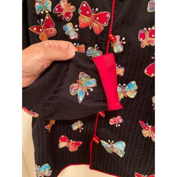 Allure Butterfly Embroidered Jacket‎ WOMEN'S SIZE S S - Picture 6 of 16